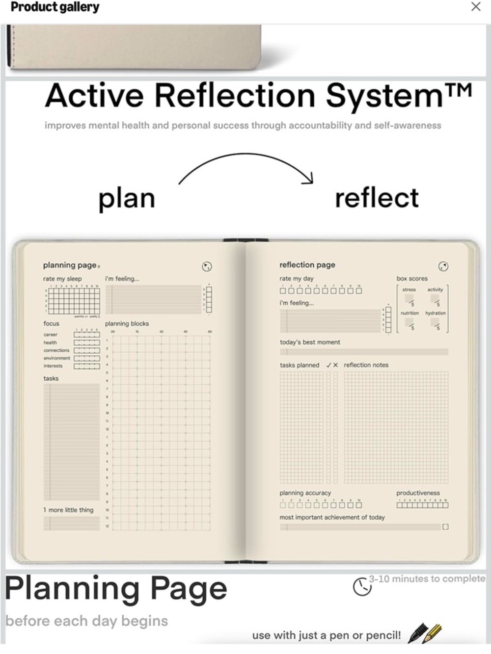 Daily Planner Notebook - Plan & Reflect